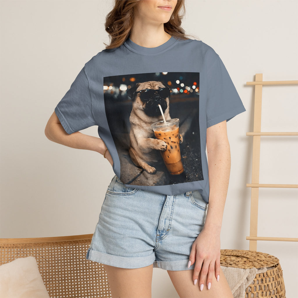 Pug Drinking Boba T‑Shirt — Cute Dog Bubble Tea Graphic Tee