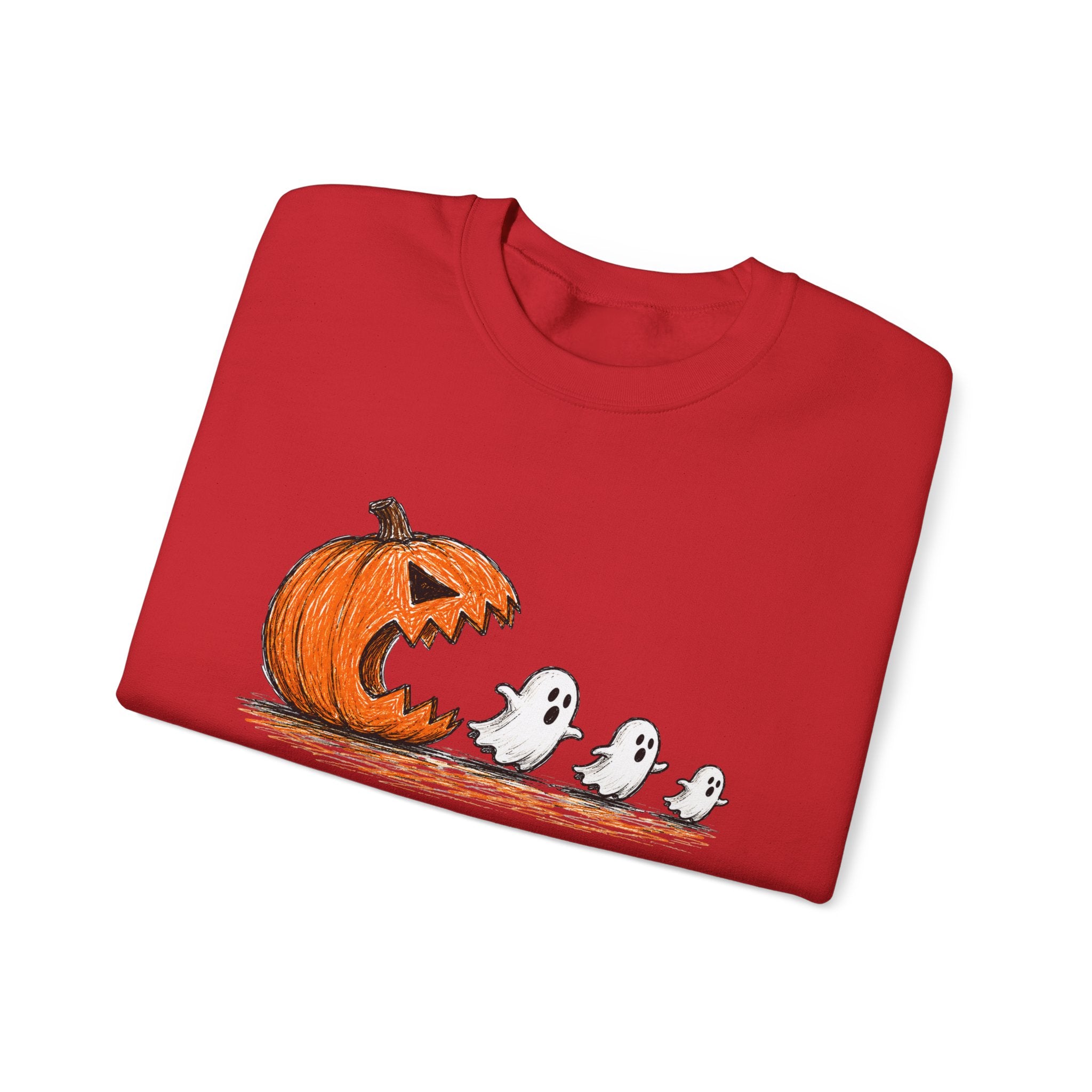 Halloween Pumpkin & Ghosts Crewneck Sweatshirt