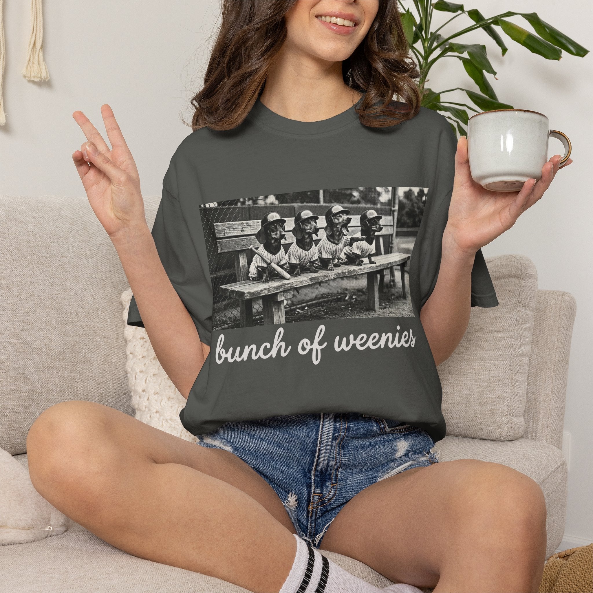 Vintage Bunch of Weenies White Text Photo T-Shirt