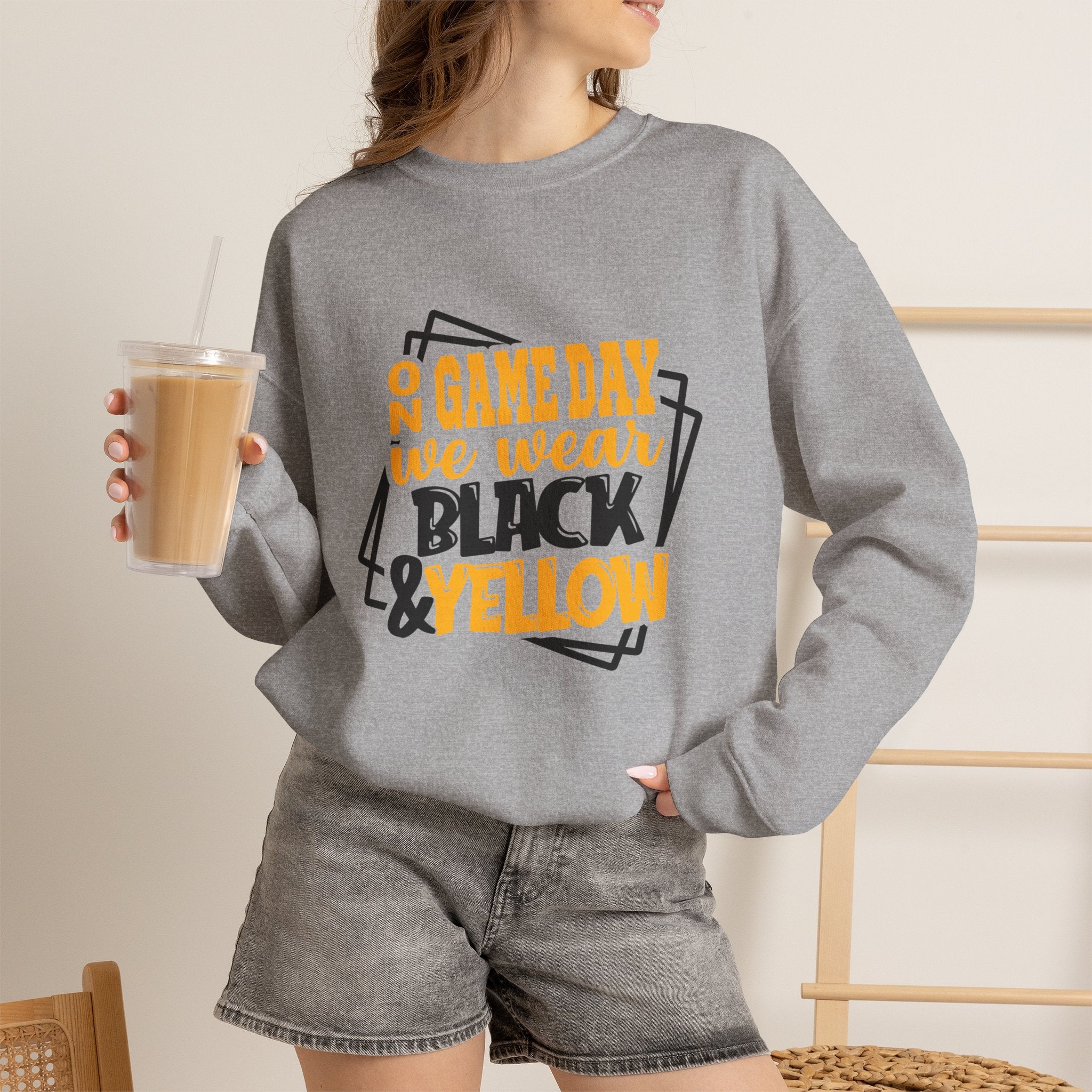 Game Day Indians Crewneck Sweatshirt – "On Game Day We Wear Black & Yellow"