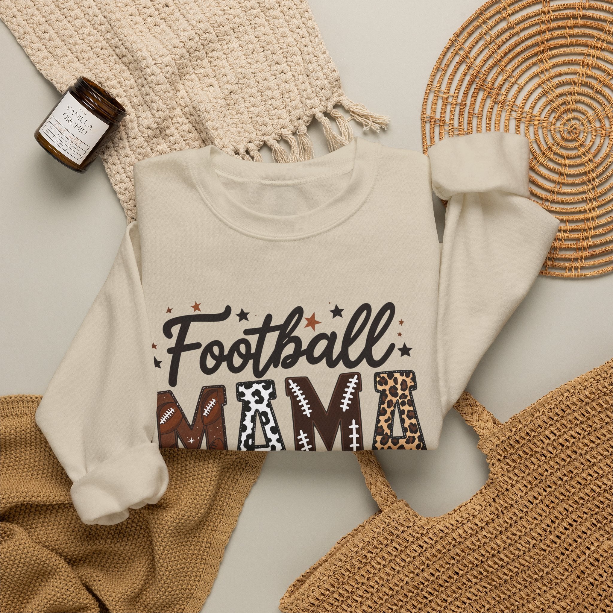 Football Mama Sweatshirt – Leopard Print Football Mom Crewneck