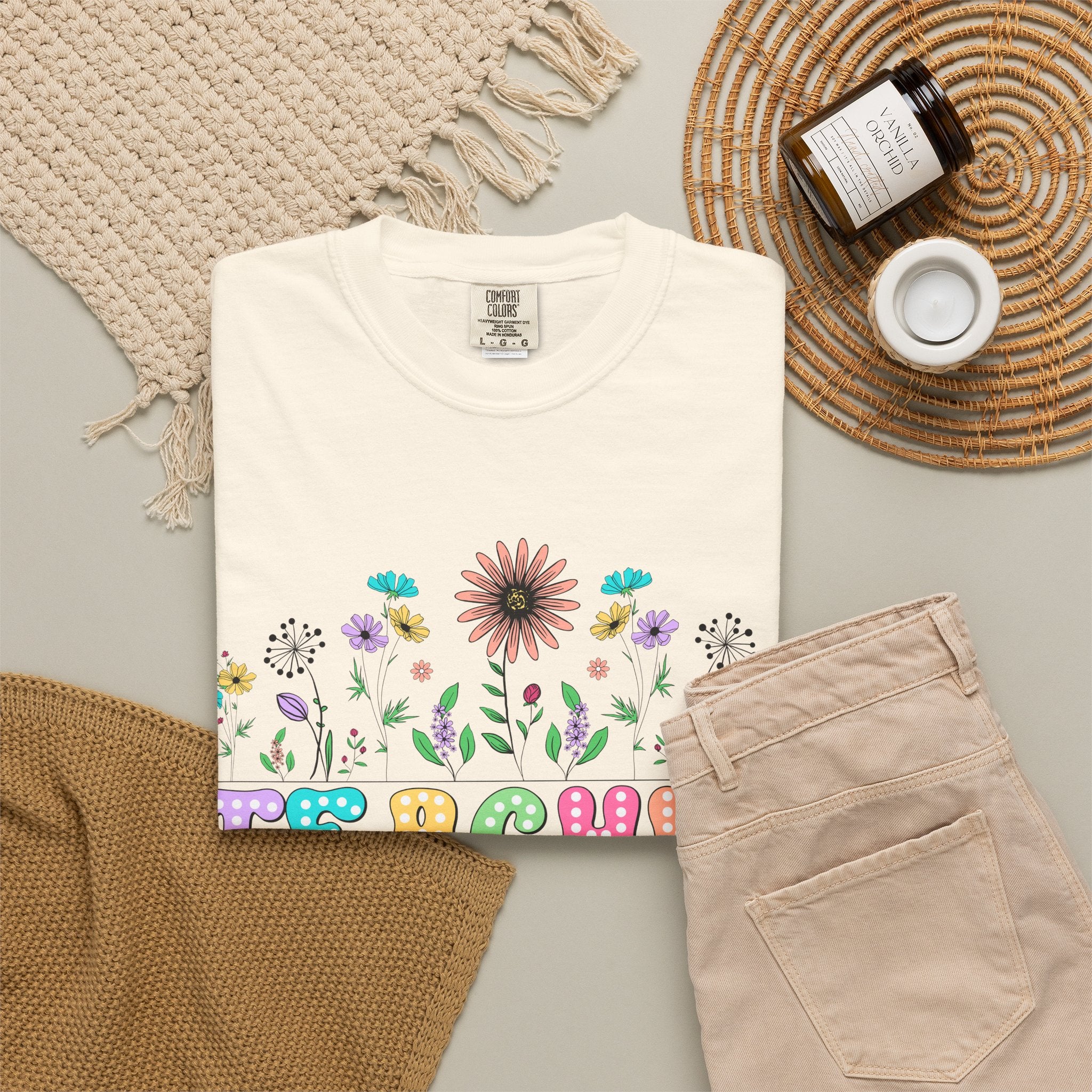Teacher Floral T-Shirt — "Plant Seeds That Grow Forever"
