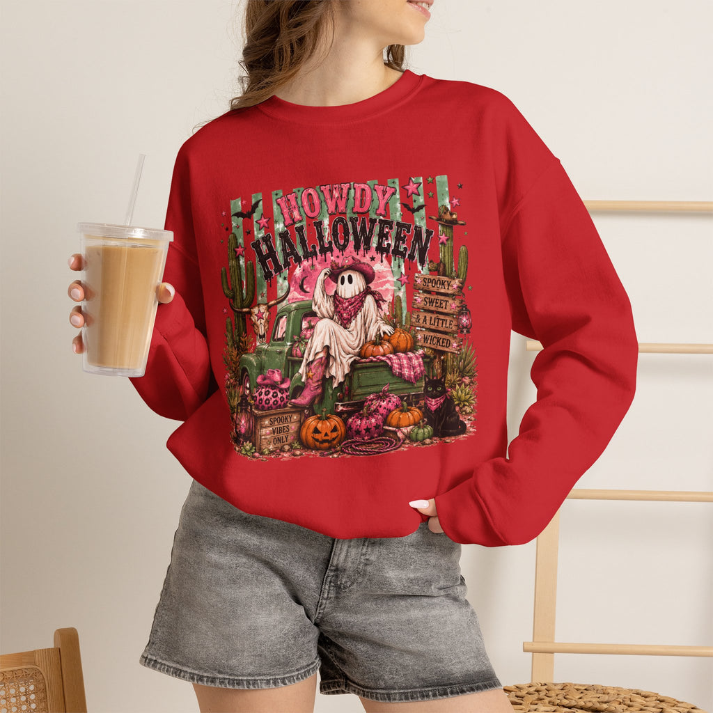Howdy Halloween Crewneck Sweatshirt – Southwestern Ghost Pumpkin Fall Sweatshirt