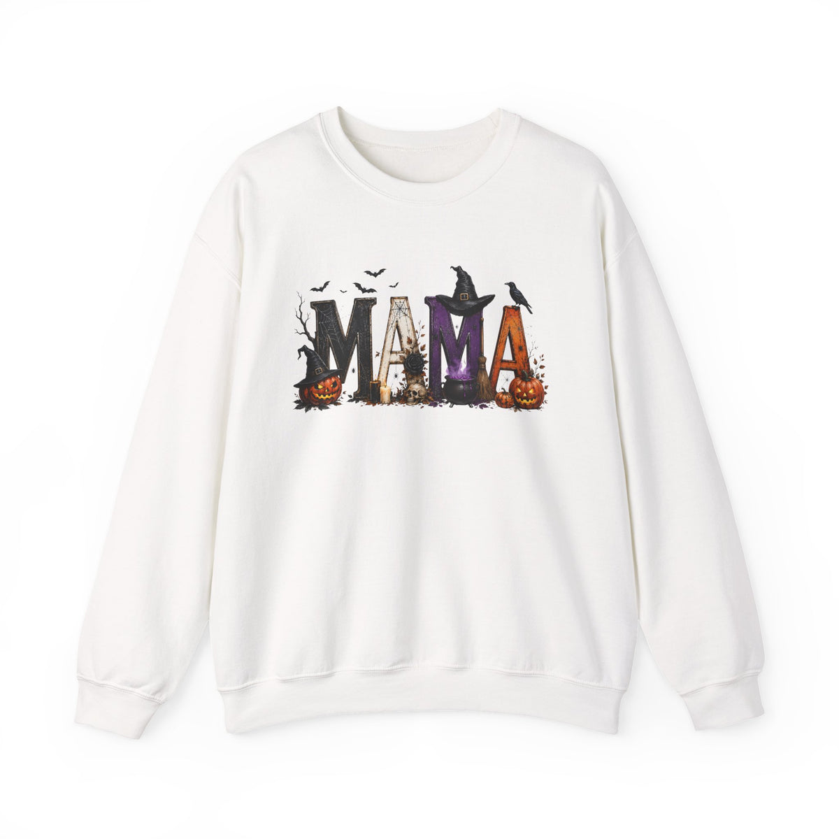 Halloween Mama Sweatshirt — Spooky Witch & Pumpkins Crewneck