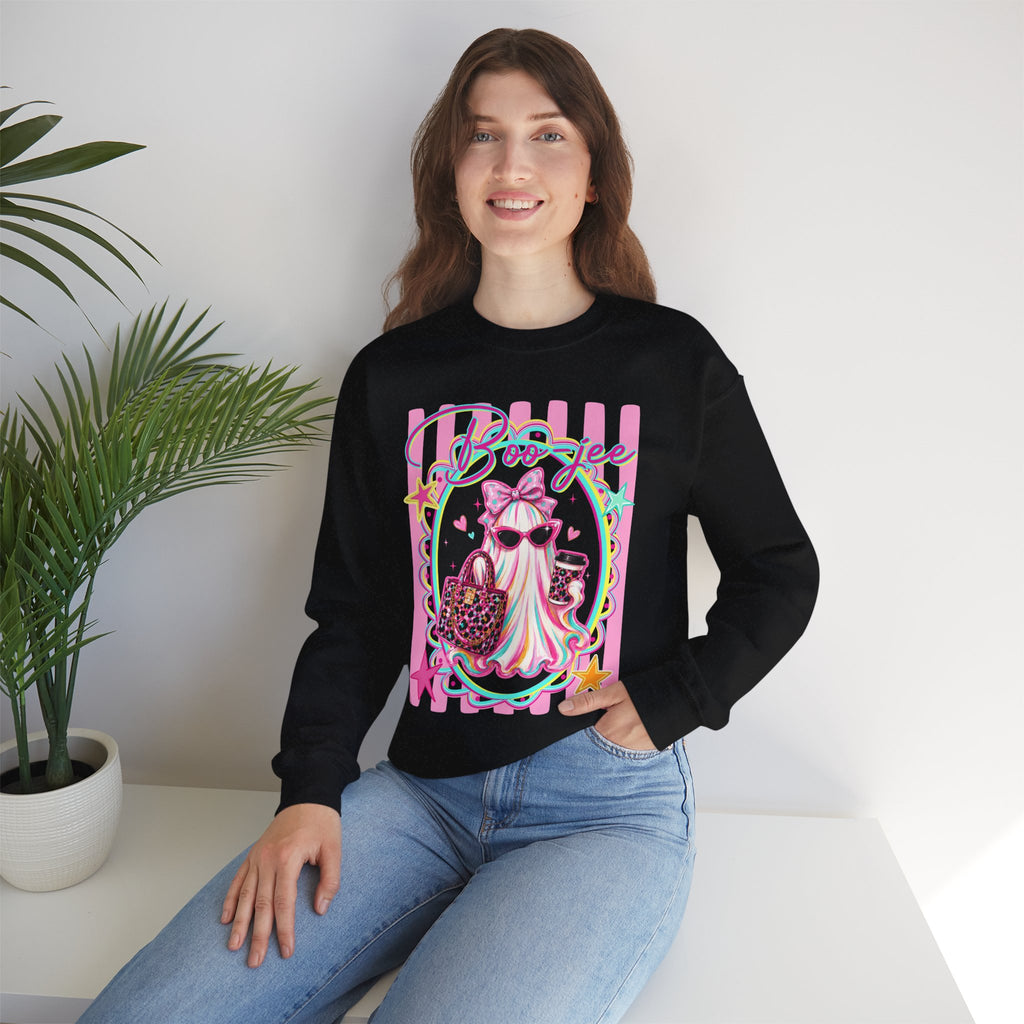Halloween Crewneck Sweatshirt — "Boo-jee" Cute Ghost Fashion Graphic
