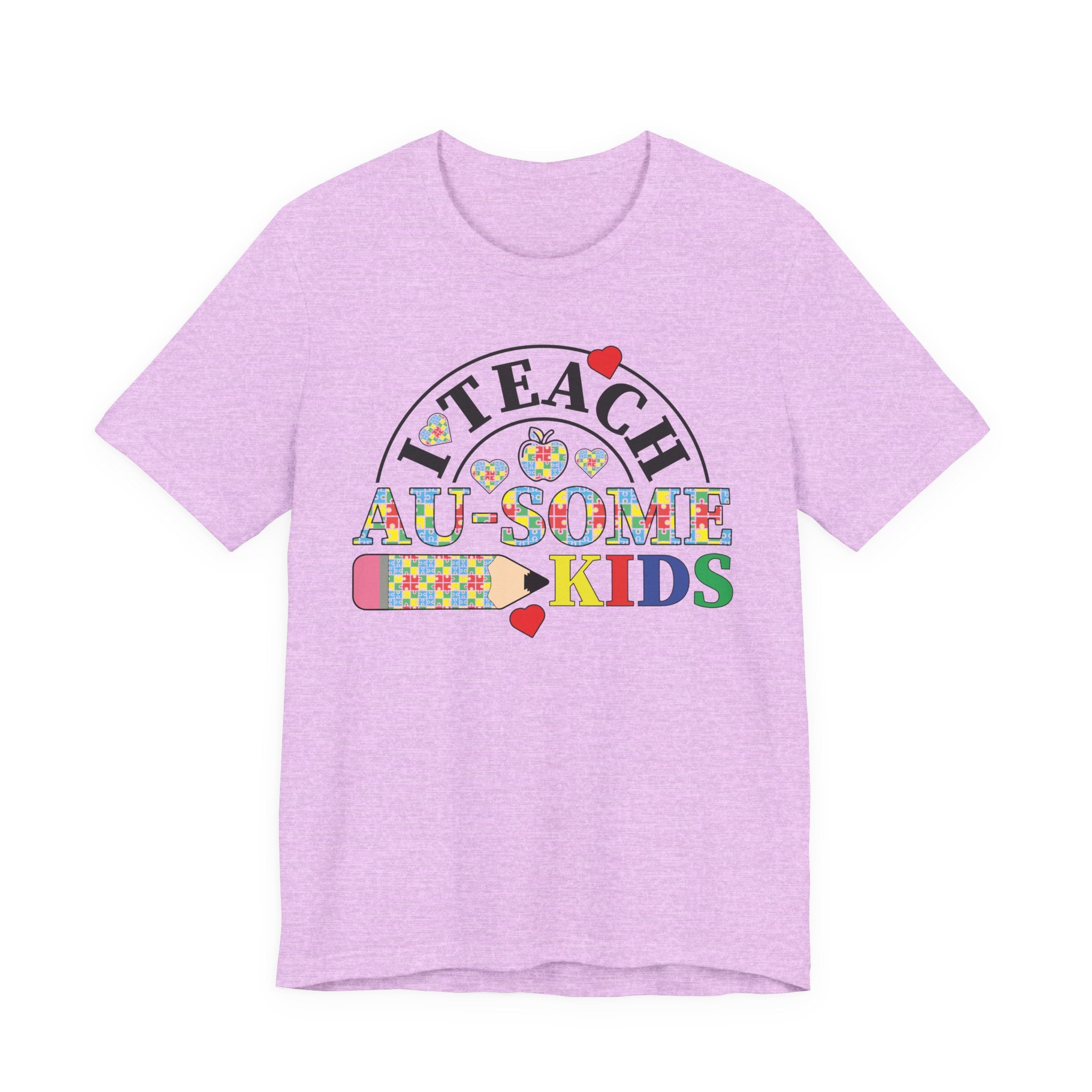 I Teach Awesome Kids T-Shirt — Colorful Autism Awareness Teacher Tee