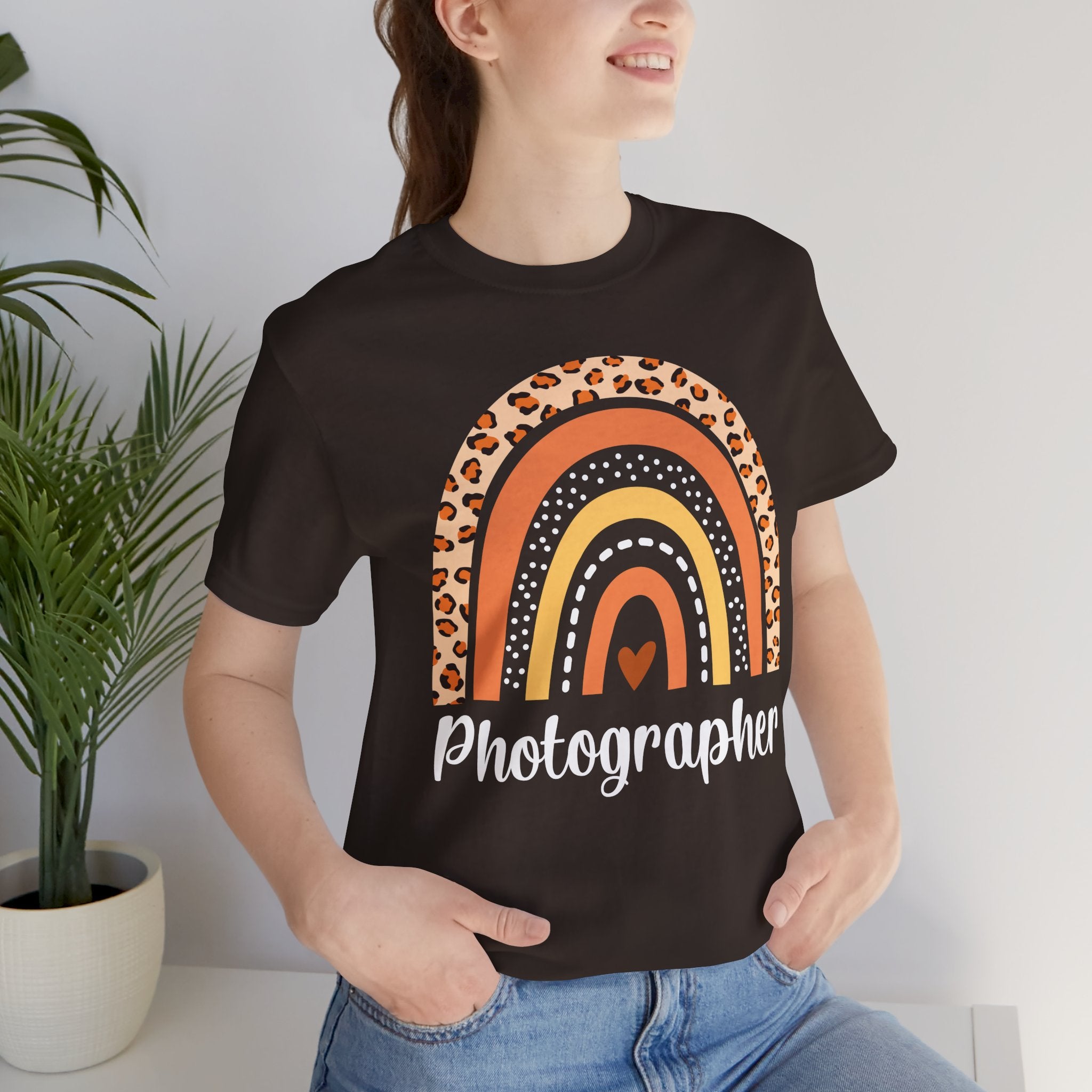Leopard Rainbow  Photographer Tee — Boho Heart Graphic T-Shirt