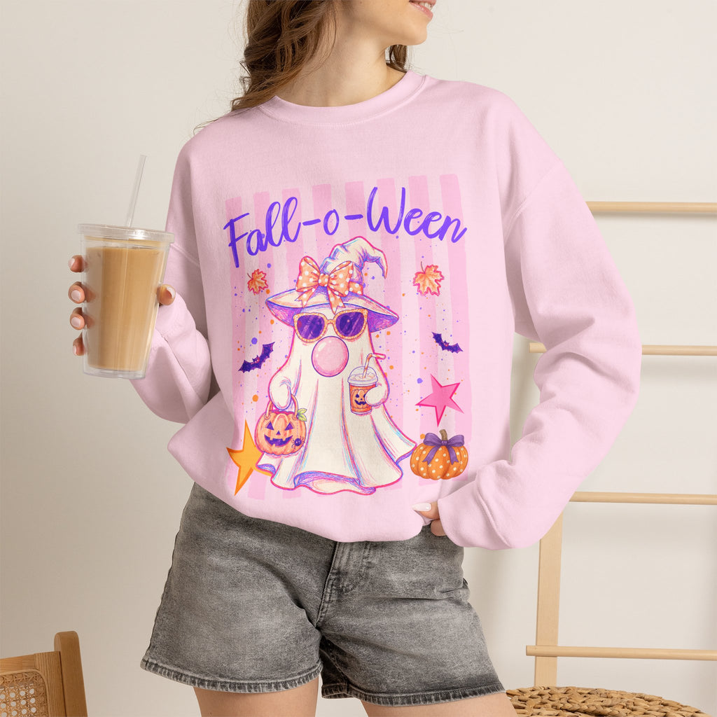 Fall-o-Ween Ghost Sweatshirt – Cute Pastel Halloween Crewneck