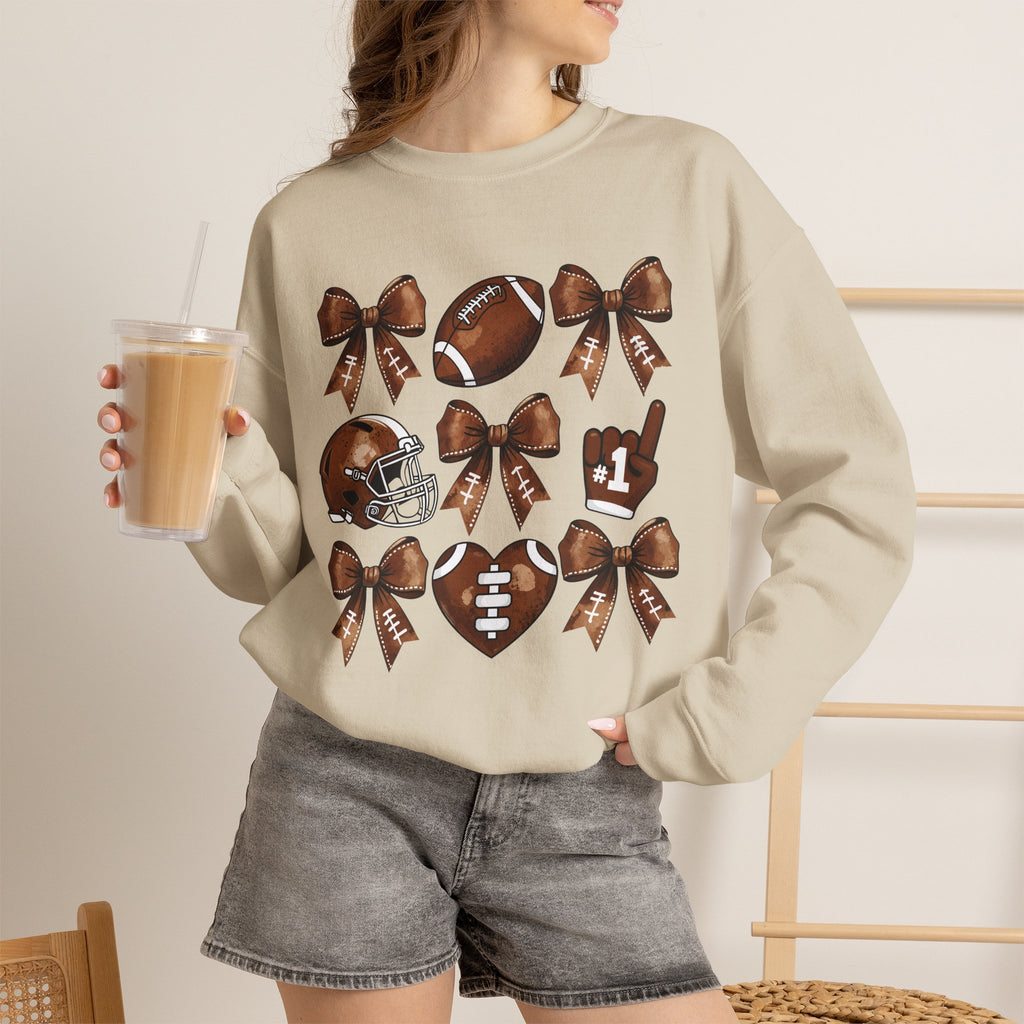 Football Ribbon Icons Crewneck Sweatshirt
