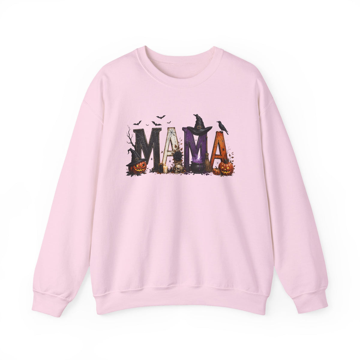 Halloween Mama Sweatshirt — Spooky Witch & Pumpkins Crewneck