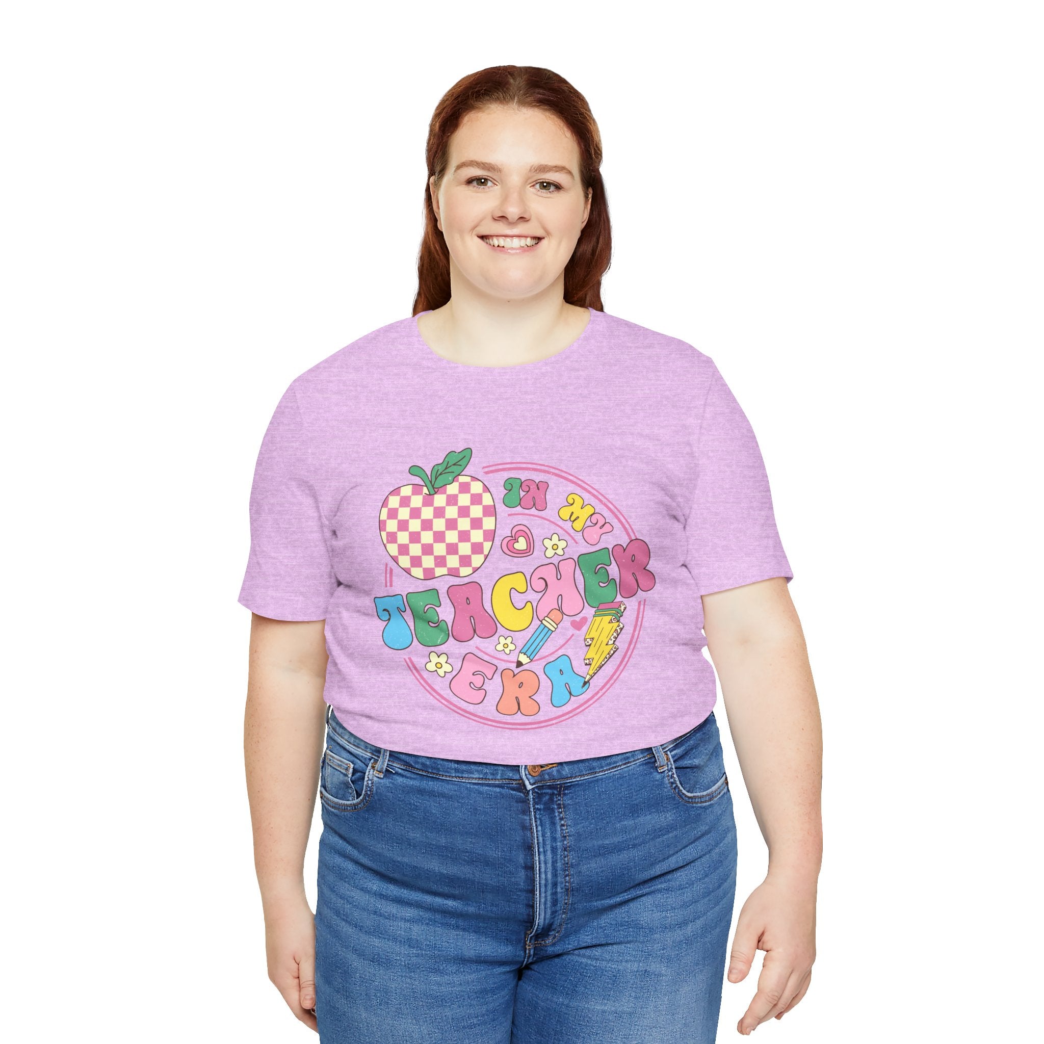 Teacher Vibes Tee — Cute Retro Apple Classroom Graphic T-Shirt
