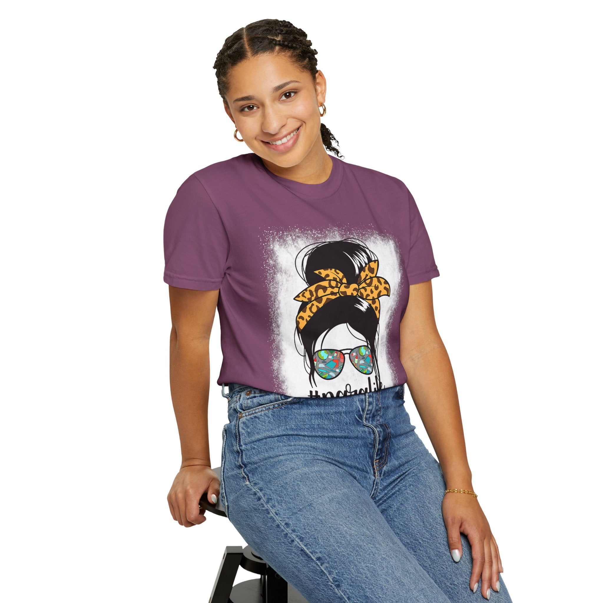 Para Life Graphic Tee — #paralife Sunglasses Messy Bun Shirt for Moms