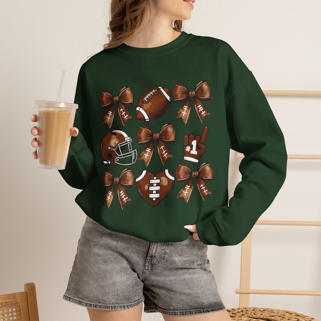 Football Ribbon Icons Crewneck Sweatshirt