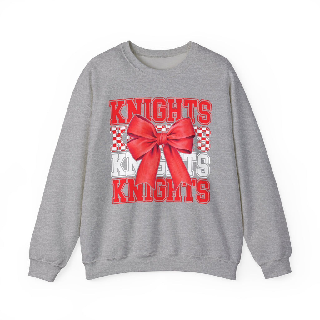 Crewneck Sweatshirt — 'Knights' Red Bow School Spirit  Crew