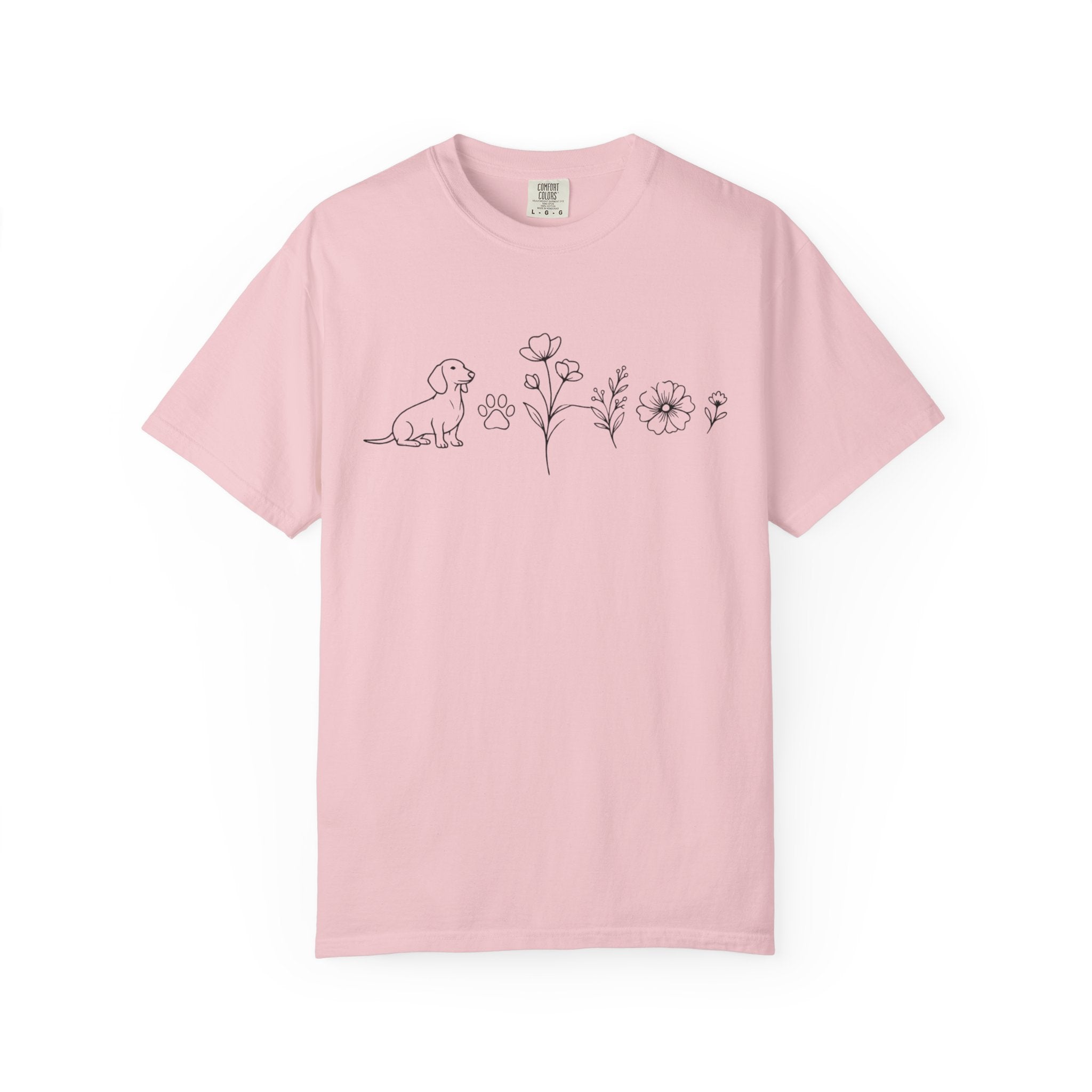 Dachshund Dog & Wildflowers Graphic T-Shirt