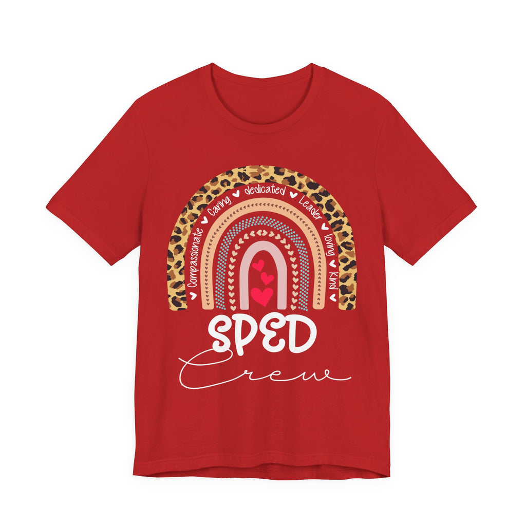 Leopard Rainbow Tee — Cute Pastel Heart Rainbow Graphic T-Shirt