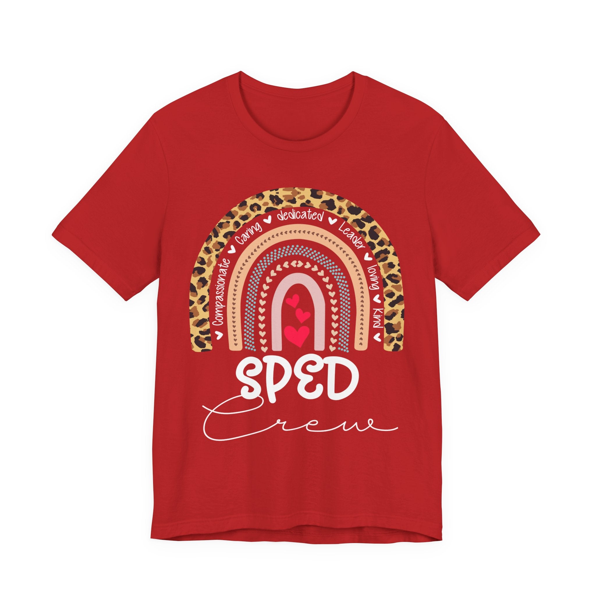 Leopard Rainbow Tee — Cute Pastel Heart Rainbow Graphic T-Shirt