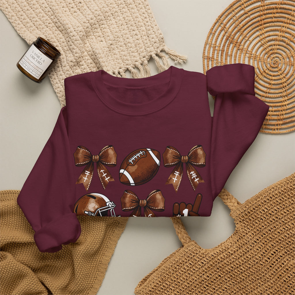 Football Ribbon Icons Crewneck Sweatshirt