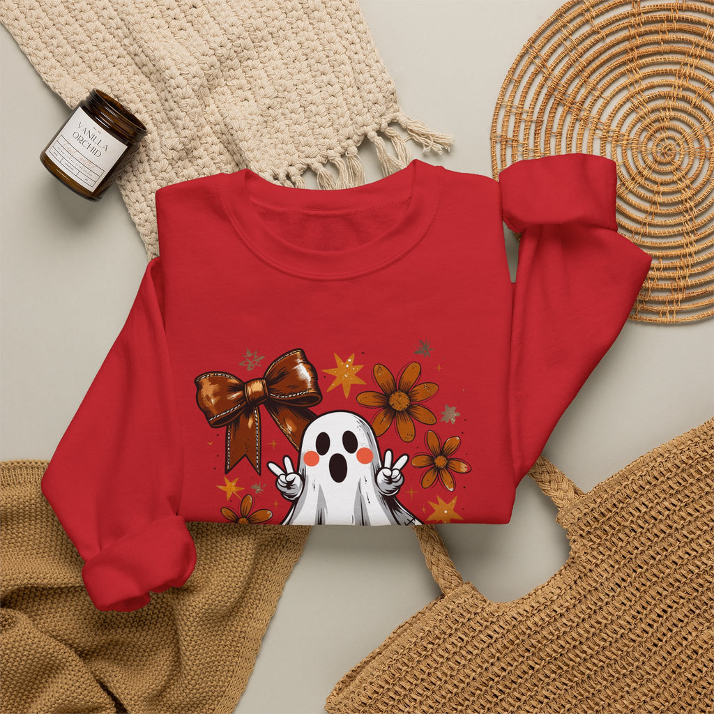 Football Ghost Crewneck Sweatshirt – Cute Spooky Game Day Design