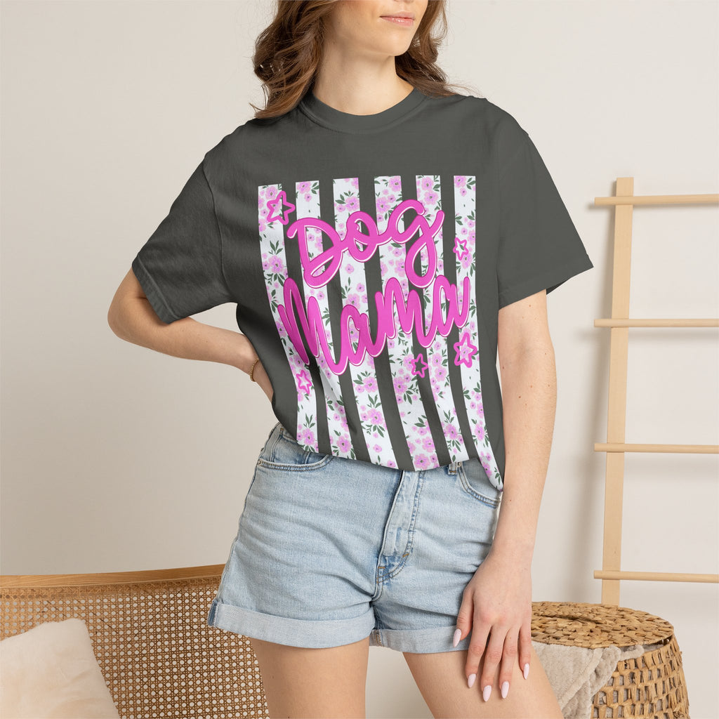 Dog Mama Floral Flag T-Shirt