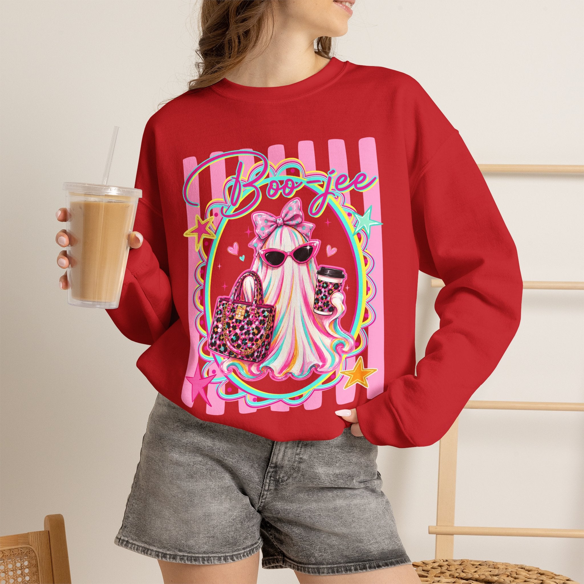 Halloween Crewneck Sweatshirt — "Boo-jee" Cute Ghost Fashion Graphic