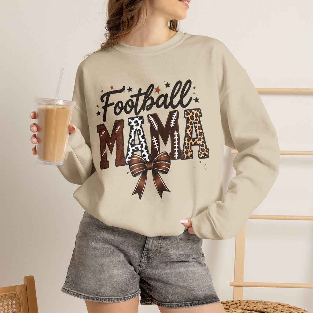 Football Mama Sweatshirt – Leopard Print Football Mom Crewneck