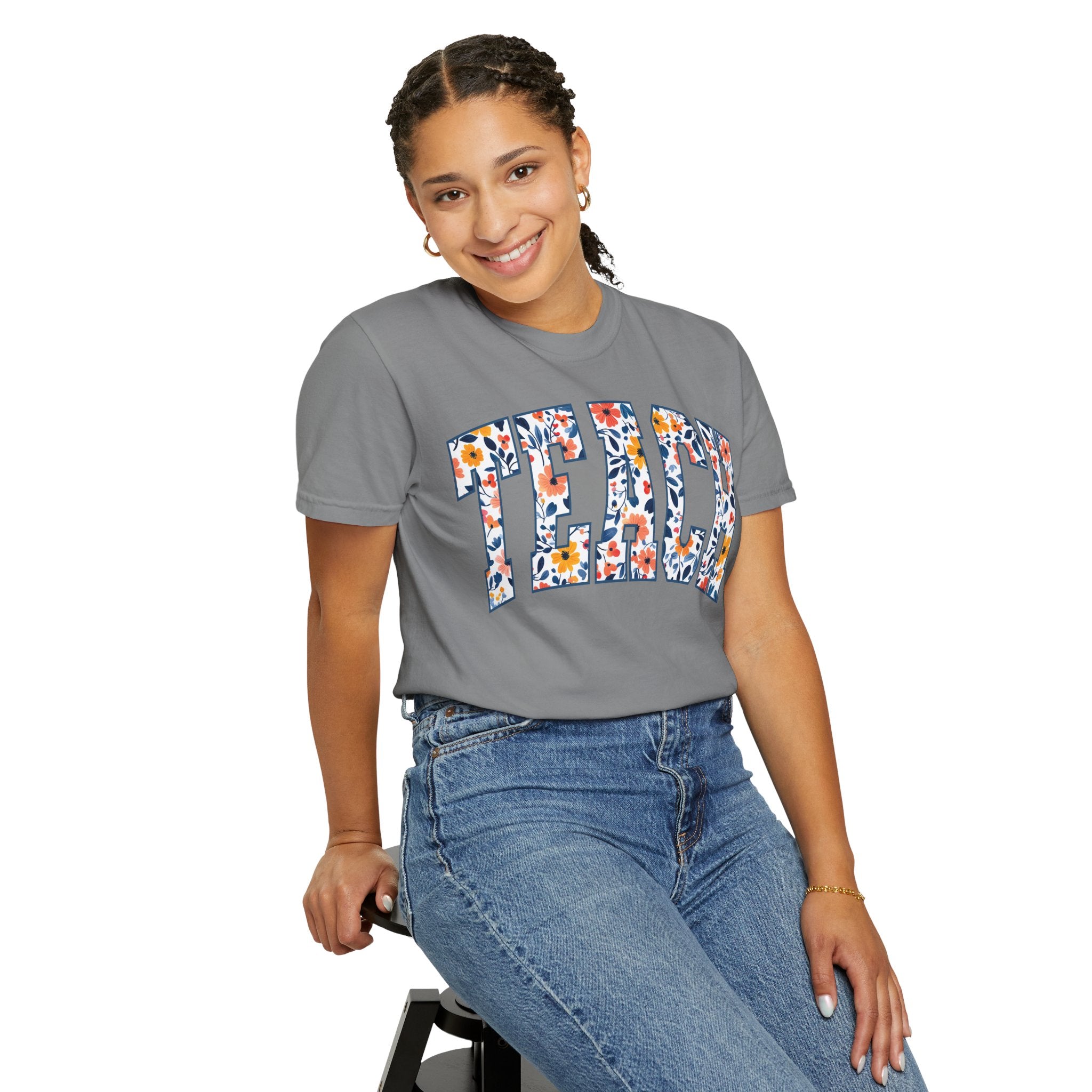 Teach Floral T‑Shirt — Floral Pattern TEACH Teacher Appreciation Gift