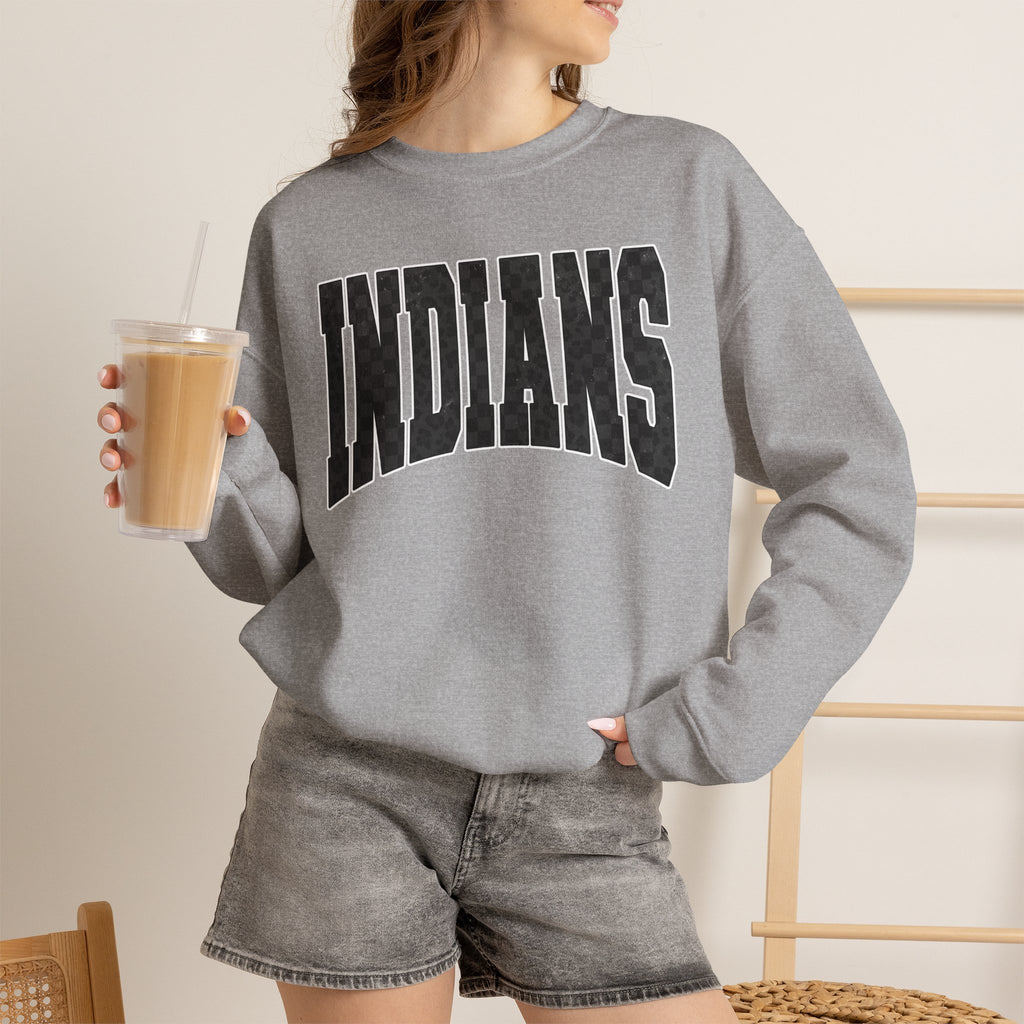 Indians Crewneck Sweatshirt — Vintage Collegiate Logo Pullover