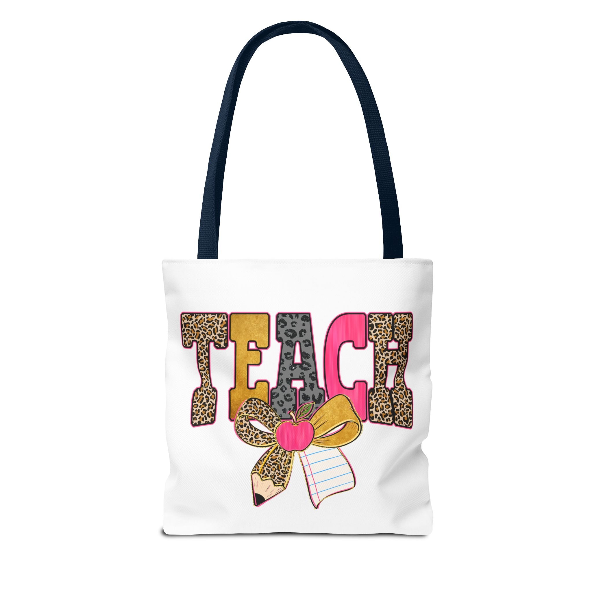 Teacher Leopard Print Pencil Tote Bag — Cute TEACH School Teacher Gift