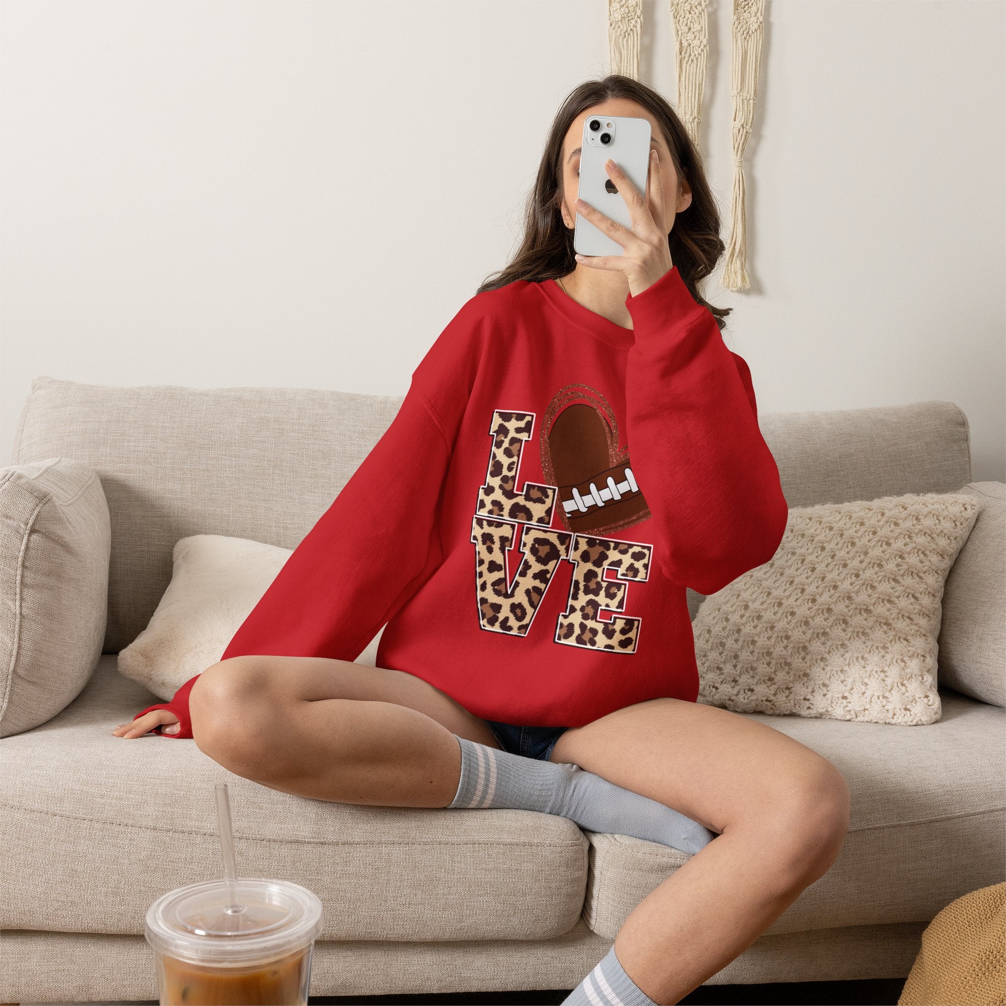 Football Love Leopard Sweatshirt