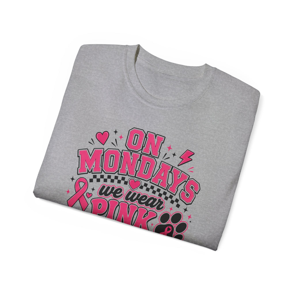 T-Shirt — "On Mondays We Wear Pink" Breast Cancer Awareness Tee