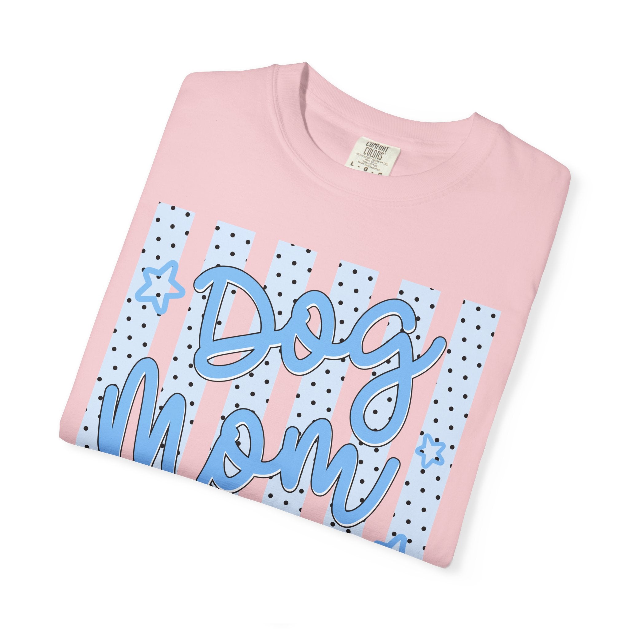 Dog Mom T-Shirt – Blue Stars & Stripes Pet Mom Tee