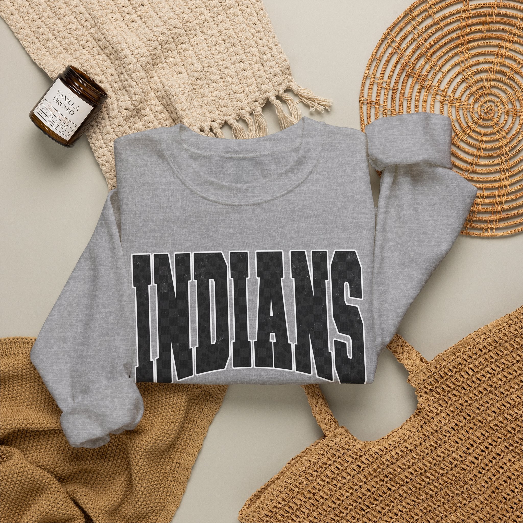 Indians Crewneck Sweatshirt — Vintage Collegiate Logo Pullover