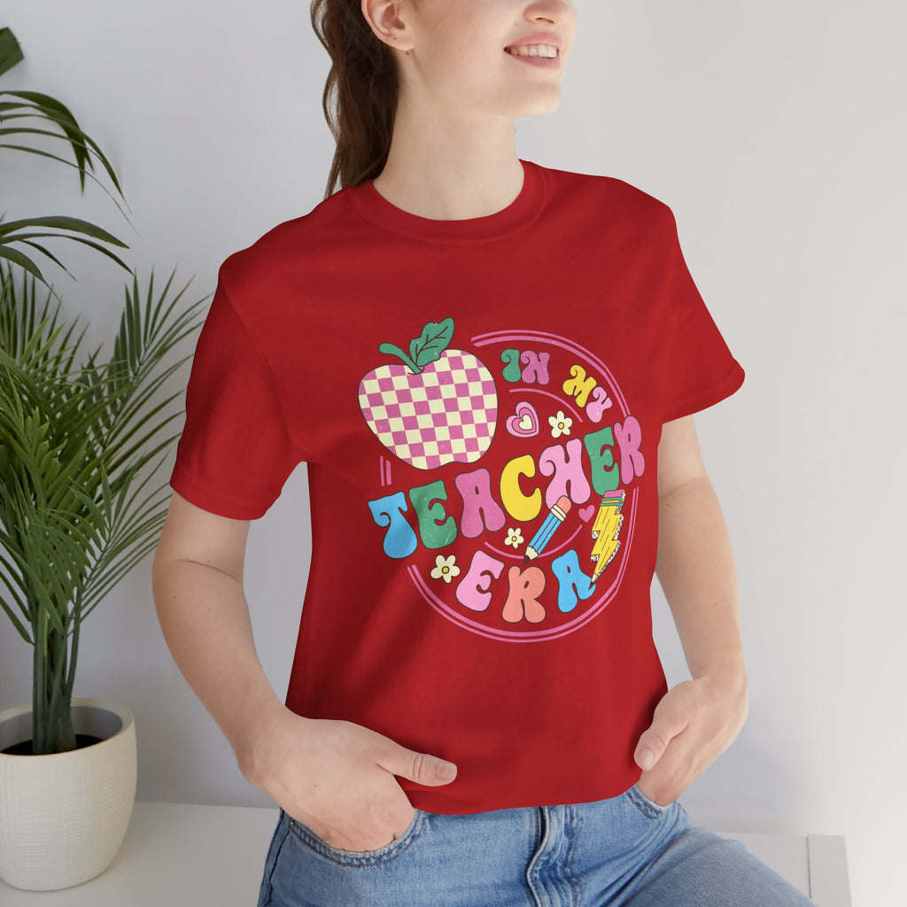 Teacher Vibes Tee — Cute Retro Apple Classroom Graphic T-Shirt