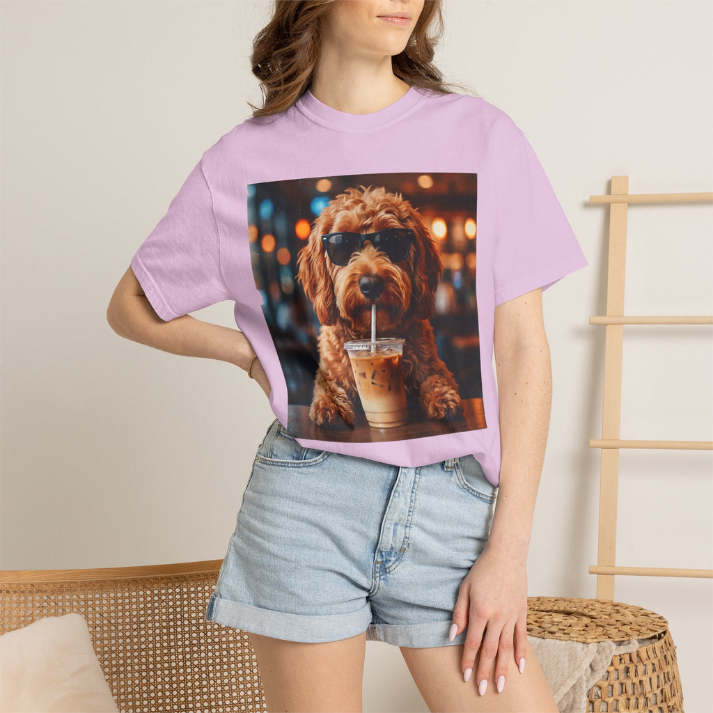 Cool Dog Drinking Iced Coffee T-Shirt