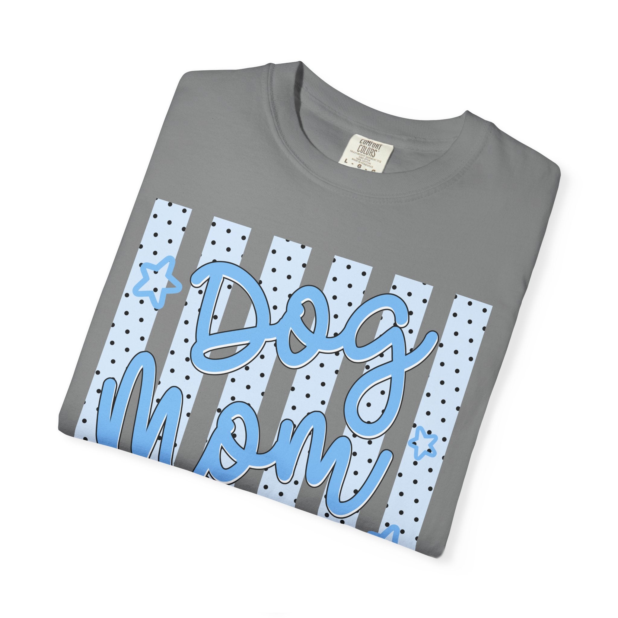 Dog Mom T-Shirt – Blue Stars & Stripes Pet Mom Tee