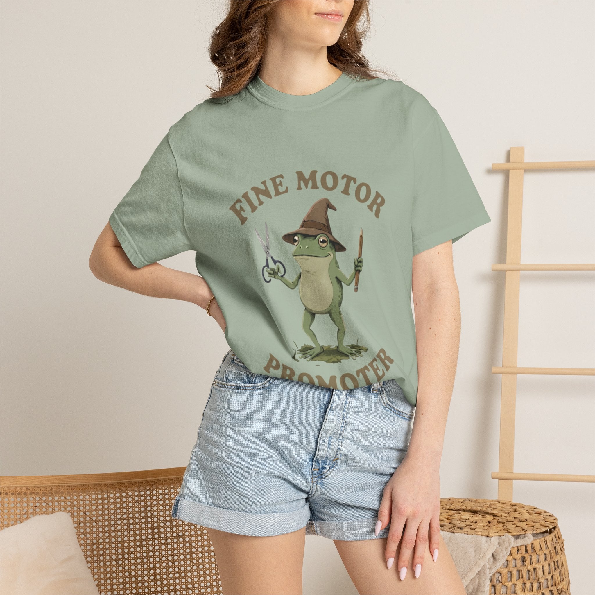Fine Motor Promoter T-Shirt — Cute Frog Teacher Occupational Therapy Tee