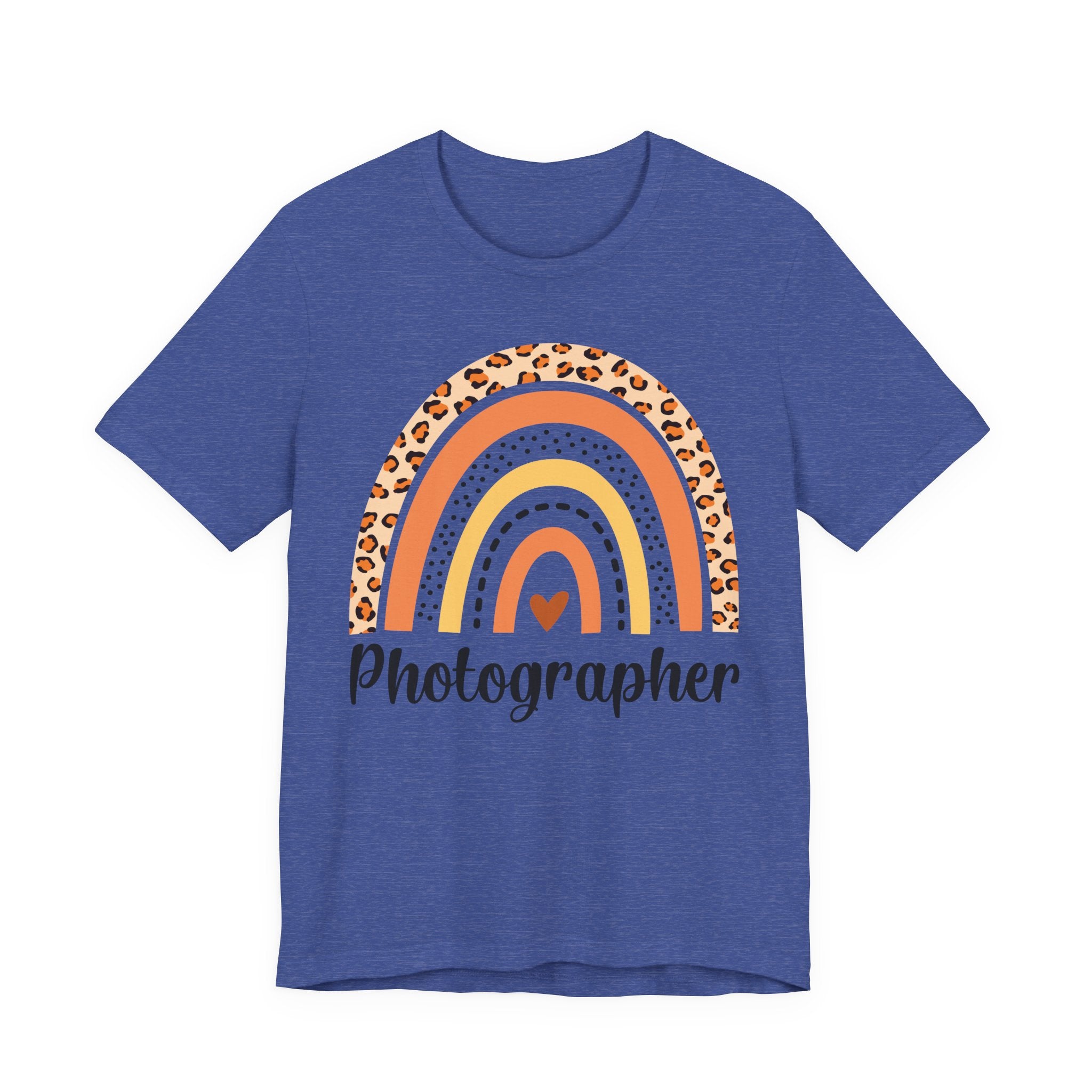 Photographer Rainbow Tee — Leopard Print Rainbow Graphic T-Shirt for Photographers