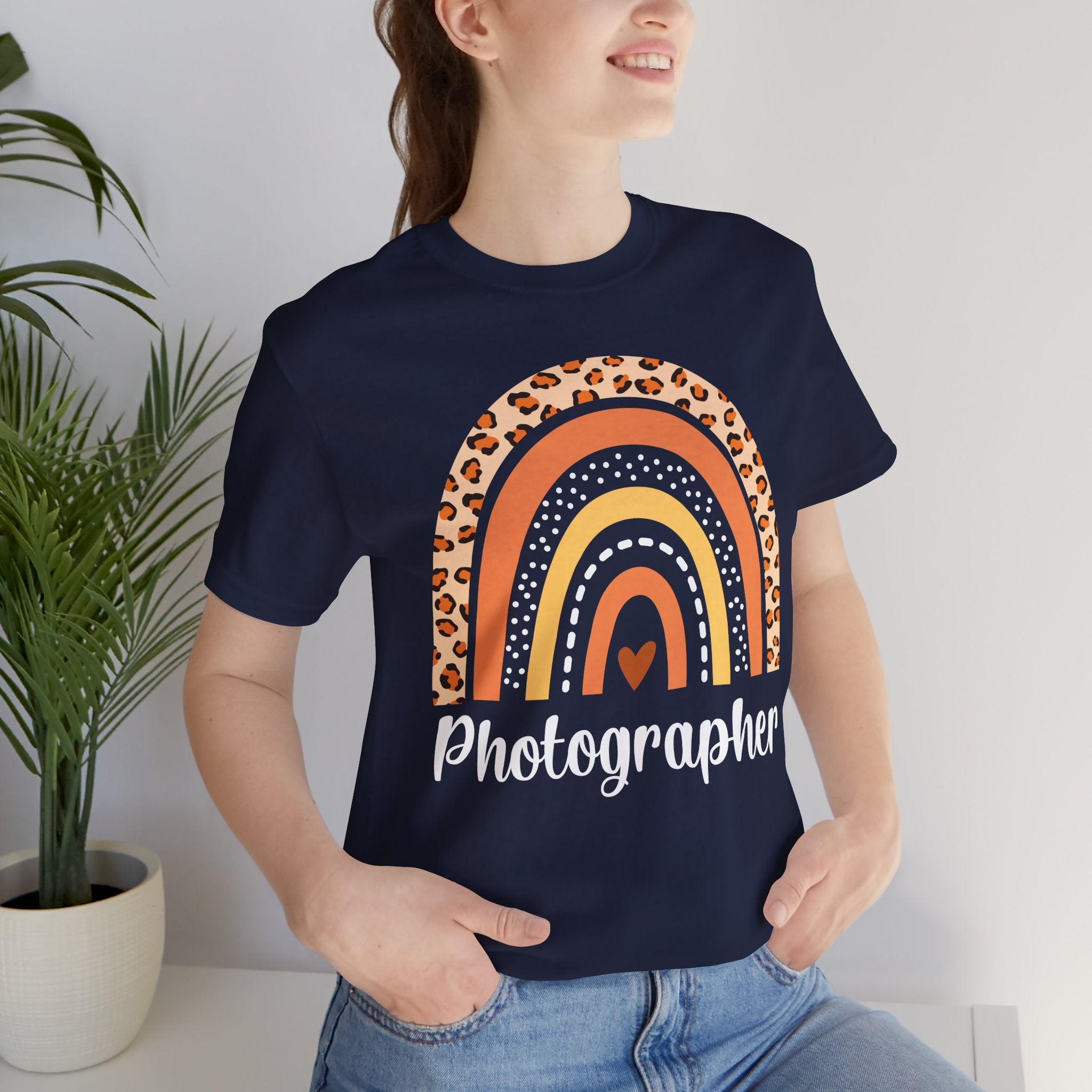Leopard Rainbow  Photographer Tee — Boho Heart Graphic T-Shirt