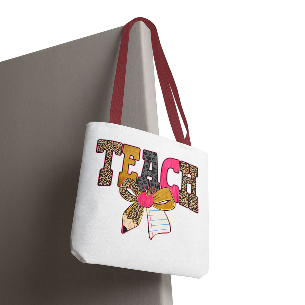 Teacher Leopard Print Pencil Tote Bag — Cute TEACH School Teacher Gift