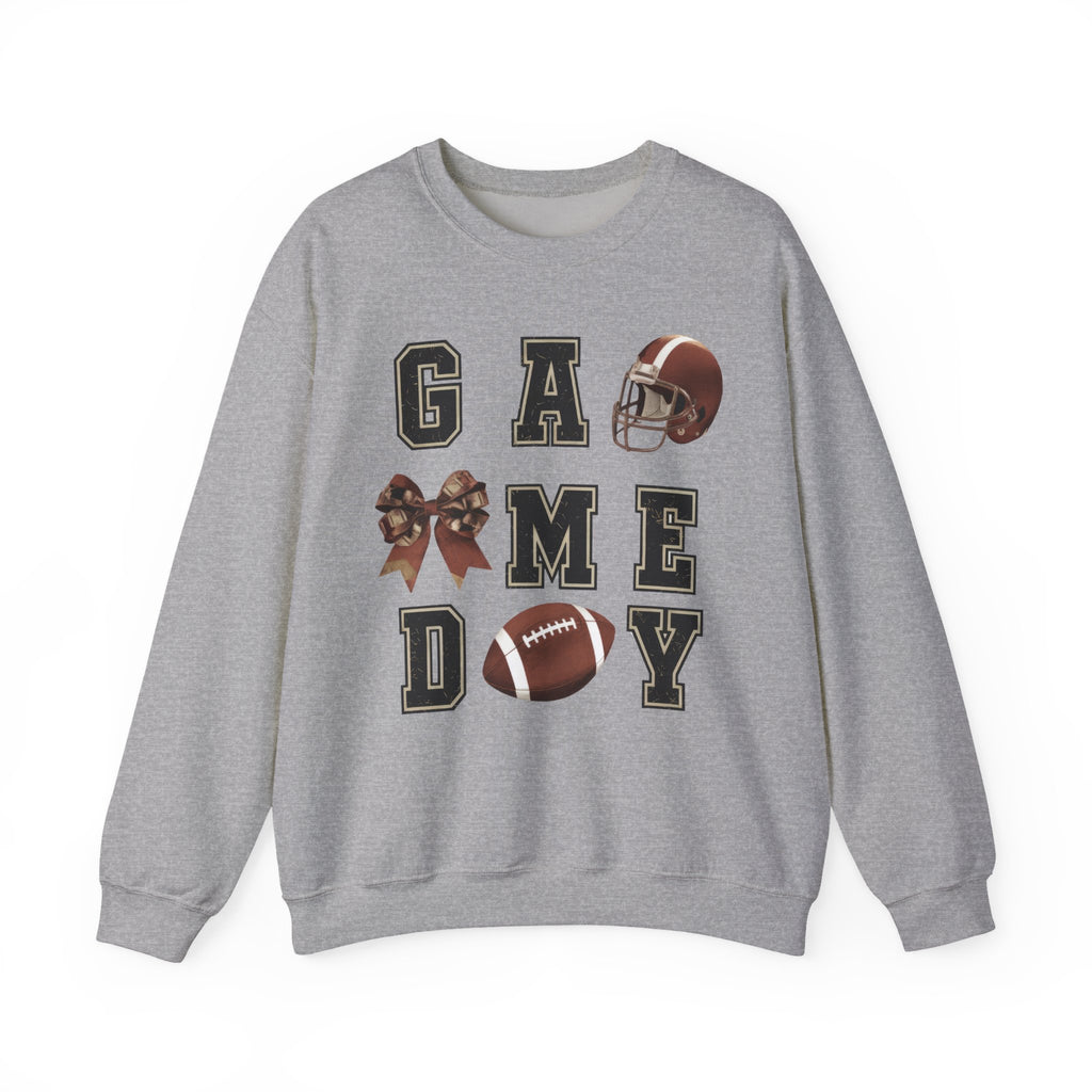Game Day Sweatshirt — Football Helmet & Ball Crewneck