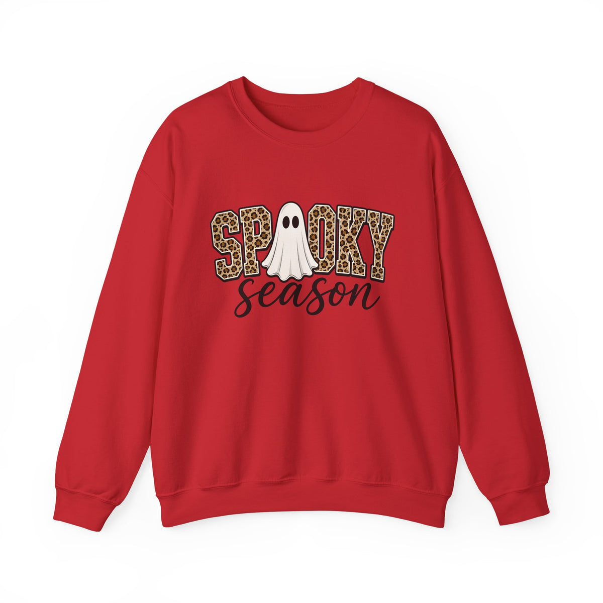 Spooky Season Sweatshirt - Leopard Print Ghost Halloween Crewneck