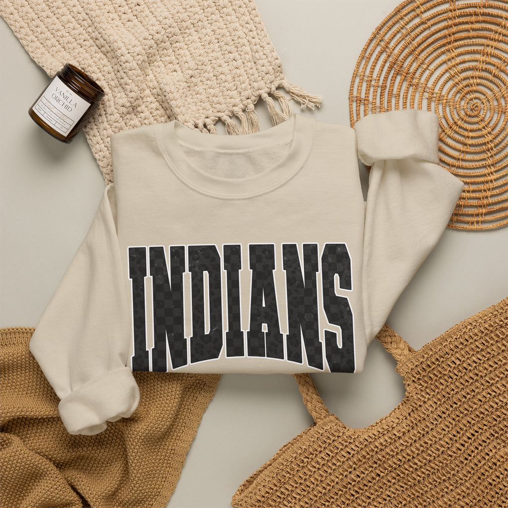 Indians Crewneck Sweatshirt — Vintage Collegiate Logo Pullover