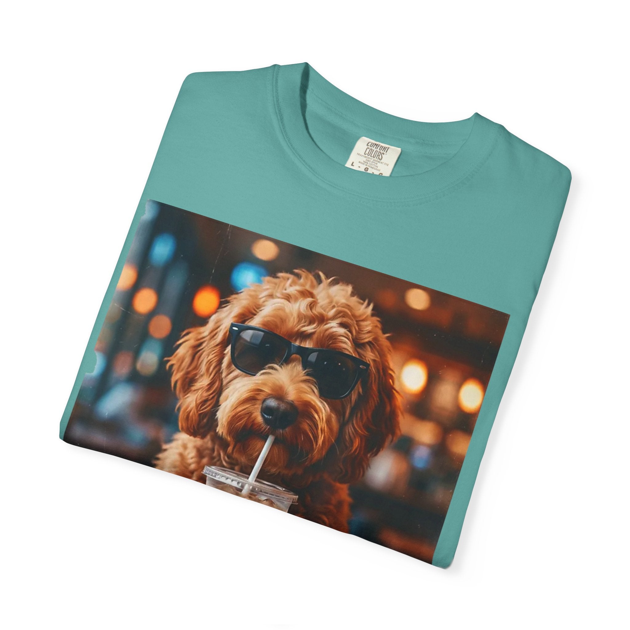 Cool Dog Drinking Iced Coffee T-Shirt