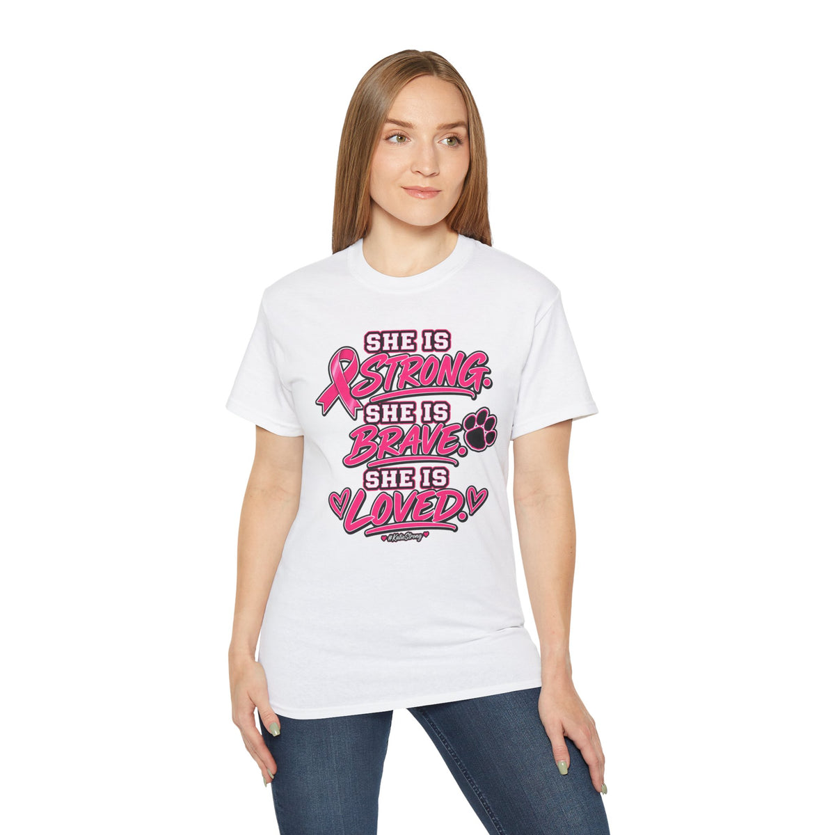 Katie Strong — "She is Strong" Breast Cancer Awareness Tee
