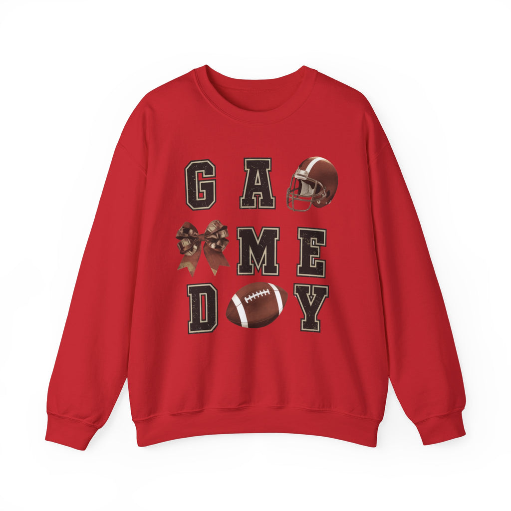 Game Day Sweatshirt — Football Helmet & Ball Crewneck