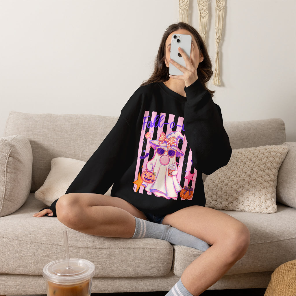 Fall-o-Ween Ghost Sweatshirt – Cute Pastel Halloween Crewneck