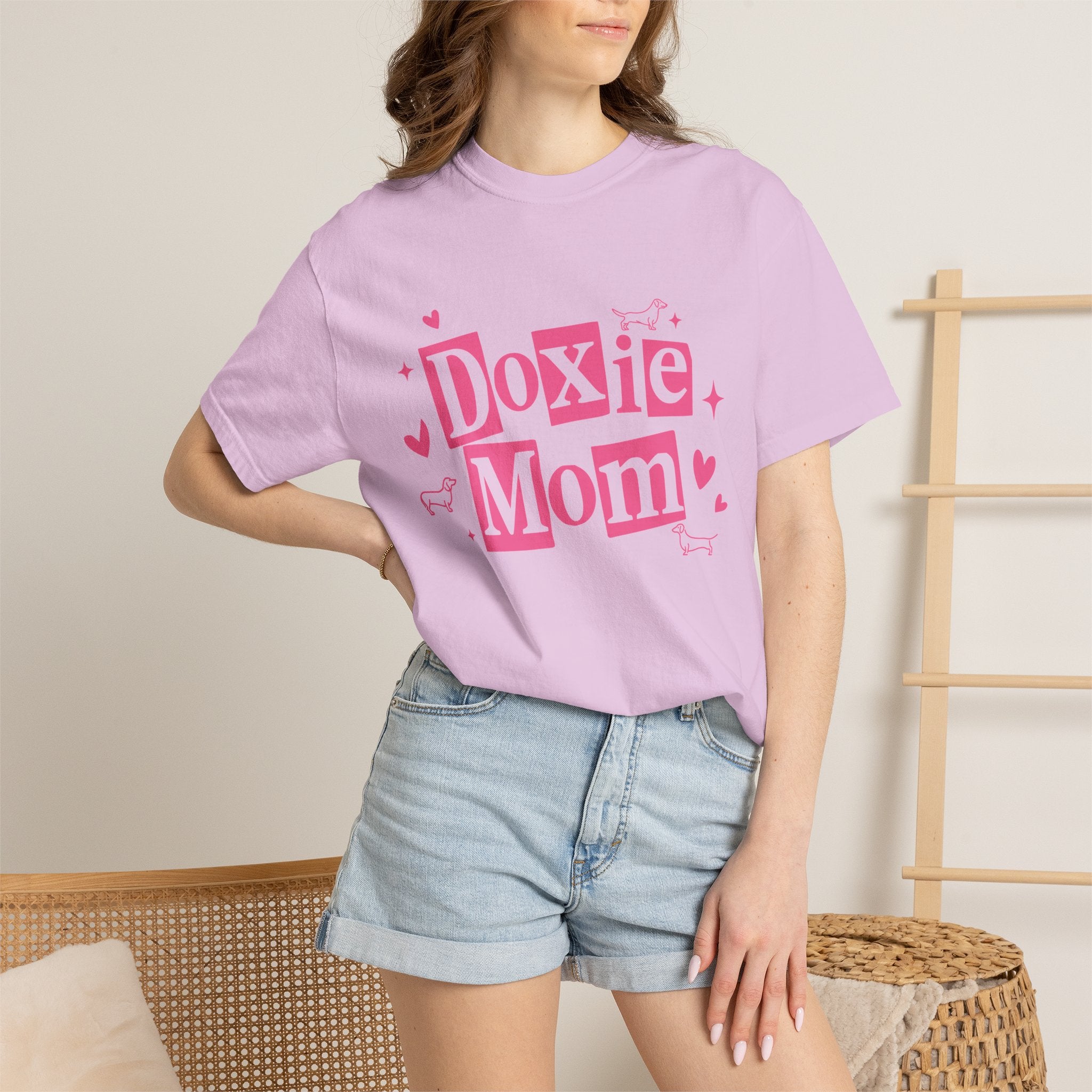Doxie Mom T-Shirt — Cute Pink Dachshund Dog Mom Tee