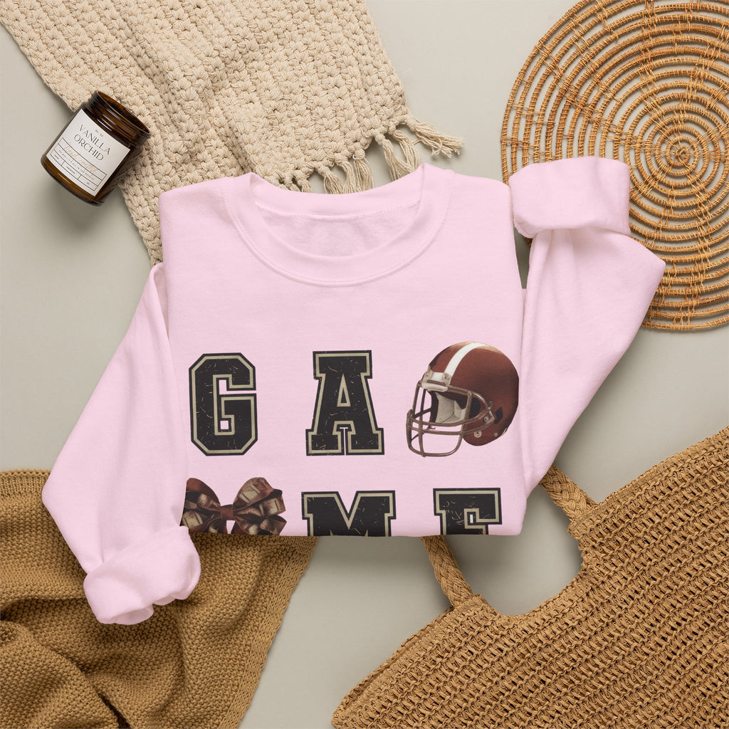 Game Day Sweatshirt — Football Helmet & Ball Crewneck