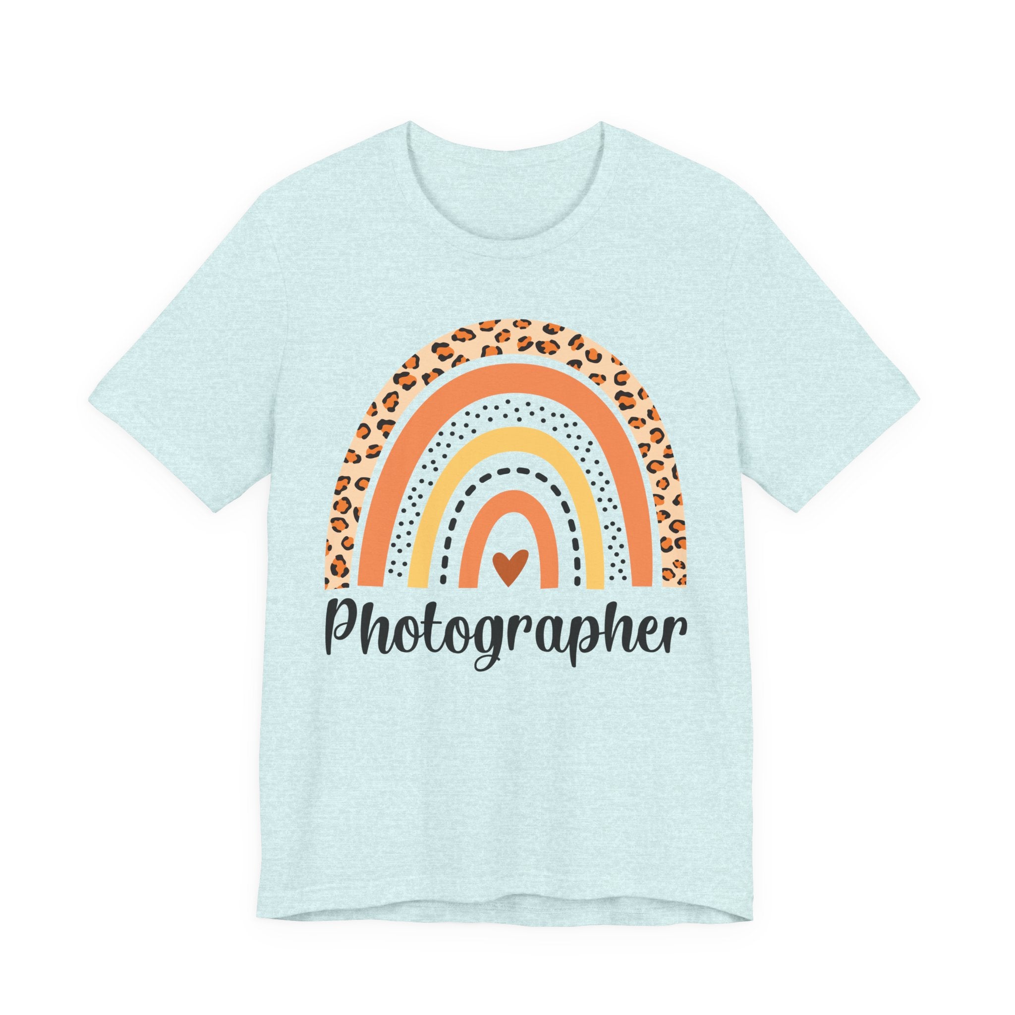 Photographer Rainbow Tee — Leopard Print Rainbow Graphic T-Shirt for Photographers